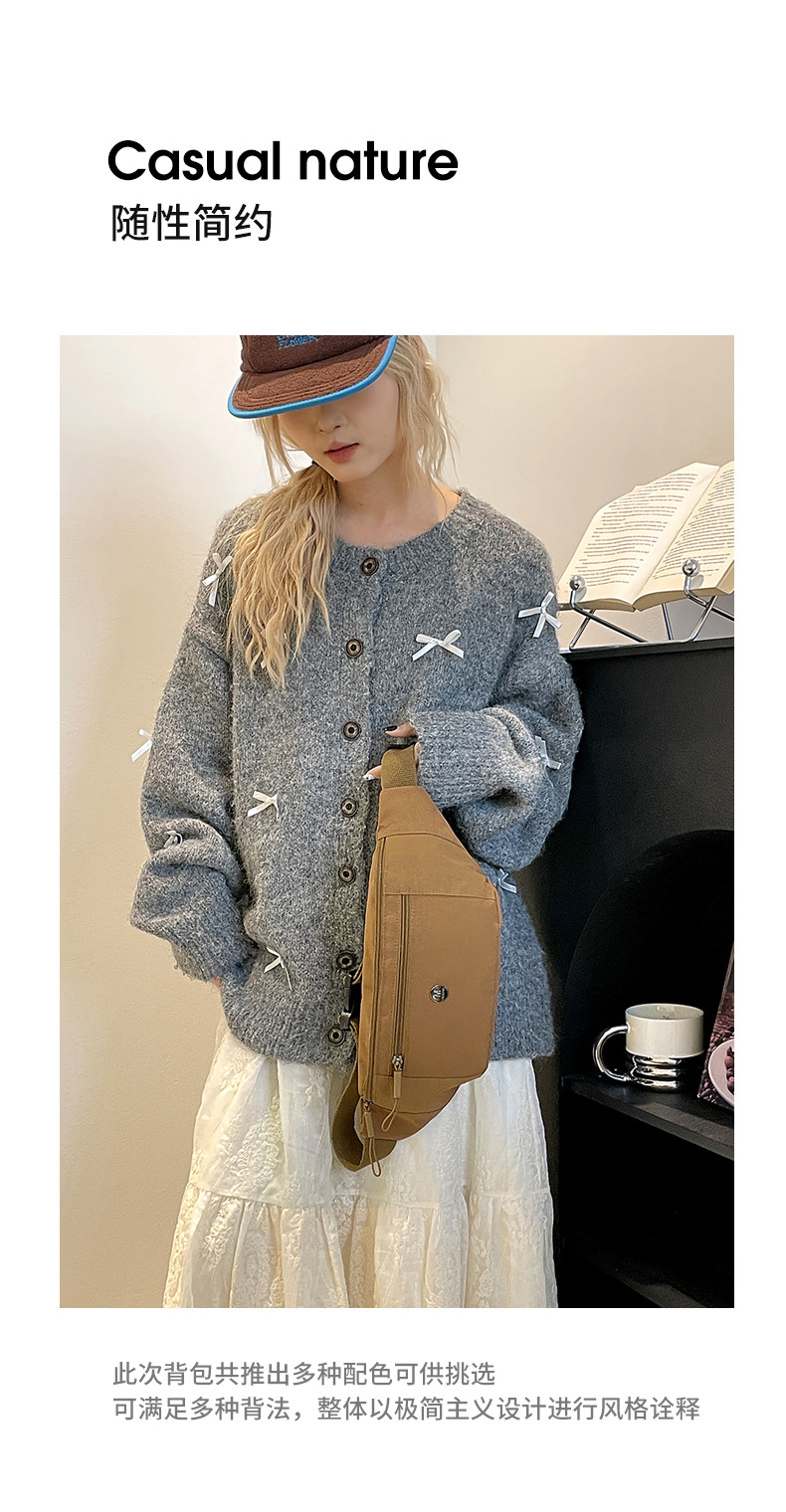 New sporty and casual waist bag for outdoor storage, simple solid color women's chest bag, crossbody backpack wholesale Application Scenario