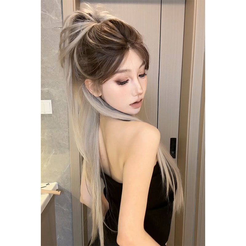 Weekend-[Orion] Wig for Women with Small Forehead Lace Dyed Gradient Long Straight Hair Elegant Artificial Scalp Wig