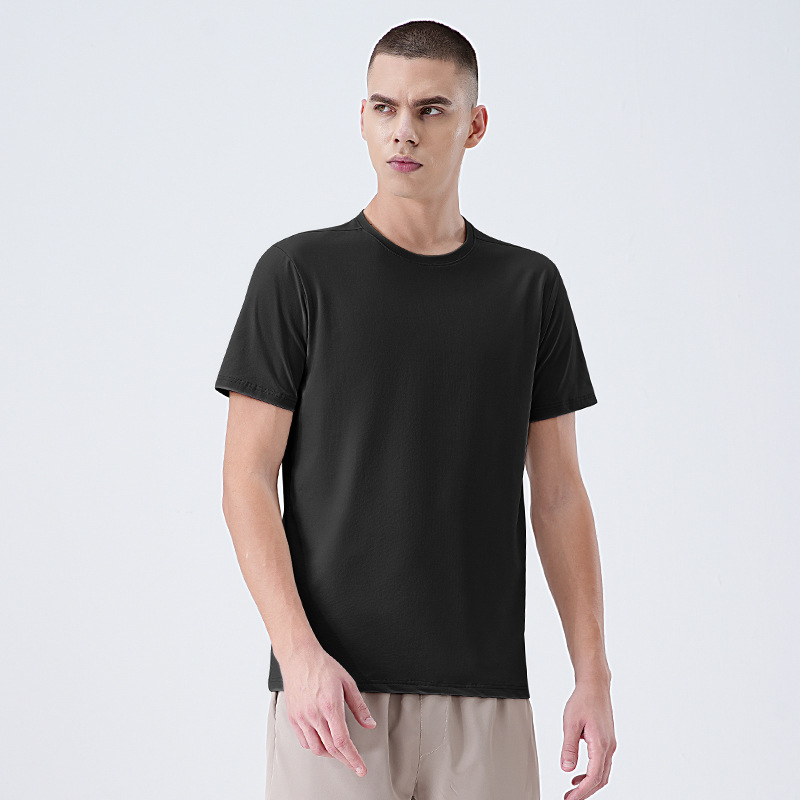 Europa y los Estados Unidos transfronterizos hombres corren frío camiseta de mangas cortas para hombres verano 2025 nuevo deporte al aire libre camiseta de cuello redondo