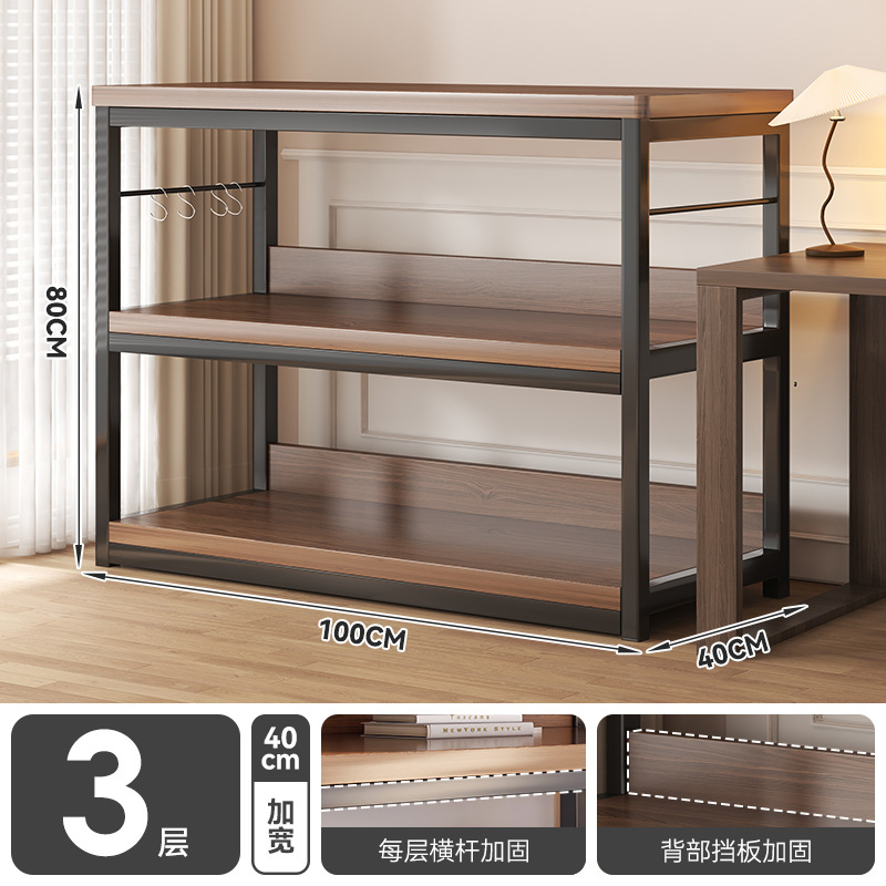 Estante de libros de piso integrado contra la pared hogar multicapa hierro forjado libro de dibujo estante de almacenamiento gabinete de oficina