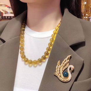 Customized Support 6-12mm Mexican Blue Amber Boutique Mother Necklace 3A Water Purification High Quality 50cm Long