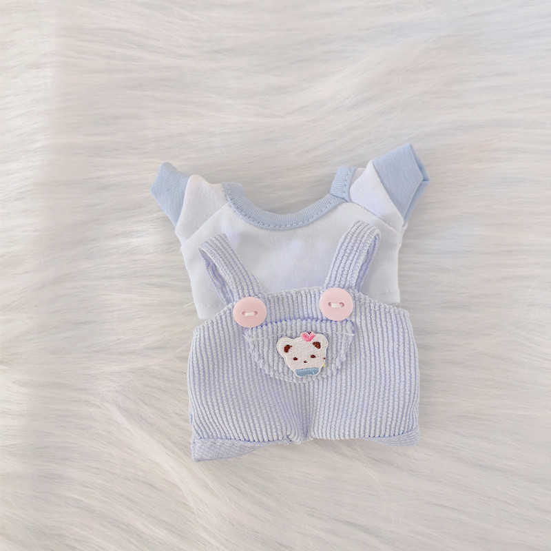 Labubu accesorios de ropa 15cm colgante tire paño muñeca ropa oso suspender pantalones camiseta traje