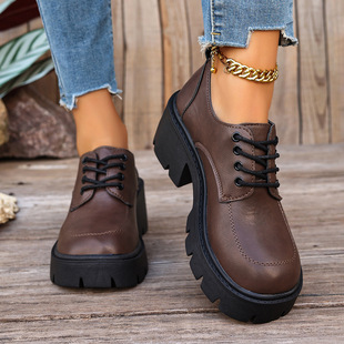 TEMU����}�¿���l Women's Oxfords ţ��Ь�A�^ϵ���͹�ƽ��Ь