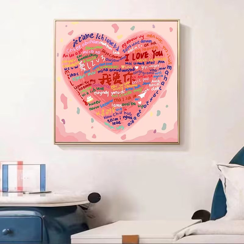 Bienes genuinos Mona Lisa Royal punto de cruz en 10.000 idiomas te amo sin gancho 14 colores bordado completo image 2