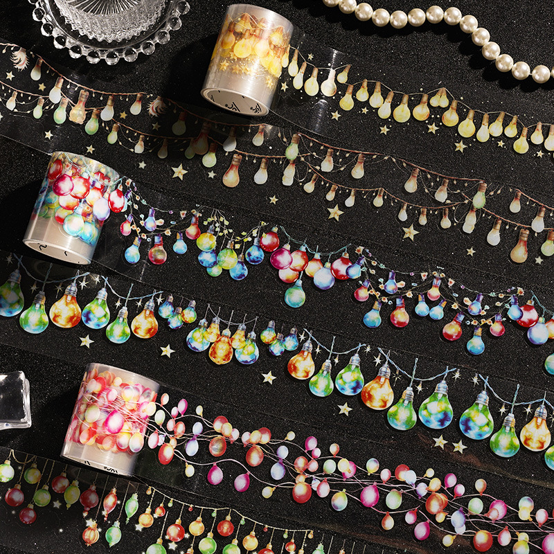 Luz y sombra tejida sueño transparente impermeable pet cinta adhesiva caja diy diario