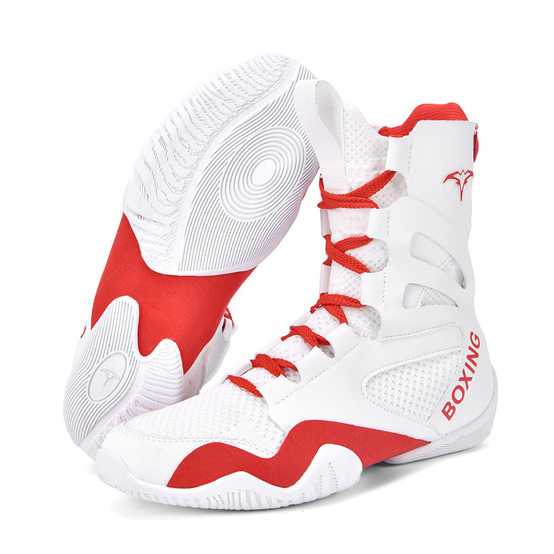 2025 New Large Size Boxing Shoes, Professional Men's and Women's Wrestling Shoes, Indoor Sanda Training Shoes, High-Top Fighting Fitness Shoes