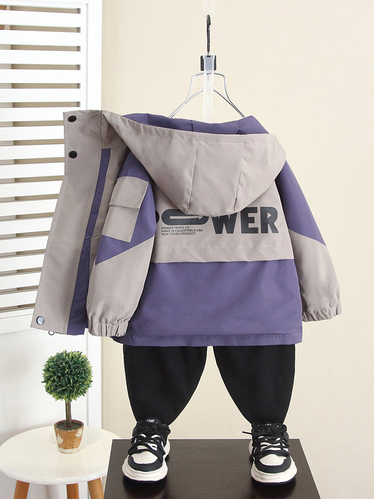 6376 Chaqueta de niño Ropa de otoño para niños Cortavientos con capucha 2025 Nuevo estilo Chaquetas de otoño para niños Ropa de bebé