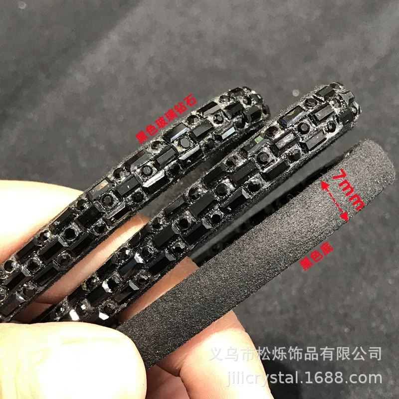 Дiamond pumping with cotton core rope 2.5x5 glass crystal drill strip stereo half-face shoe ornament accessories rhinestone strip