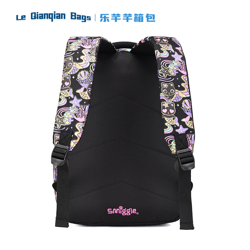 Australia Smiggle escolares niñas mochila de alta calidad gato y pez estratificado mochila de excursión impermeable resistente al desgaste