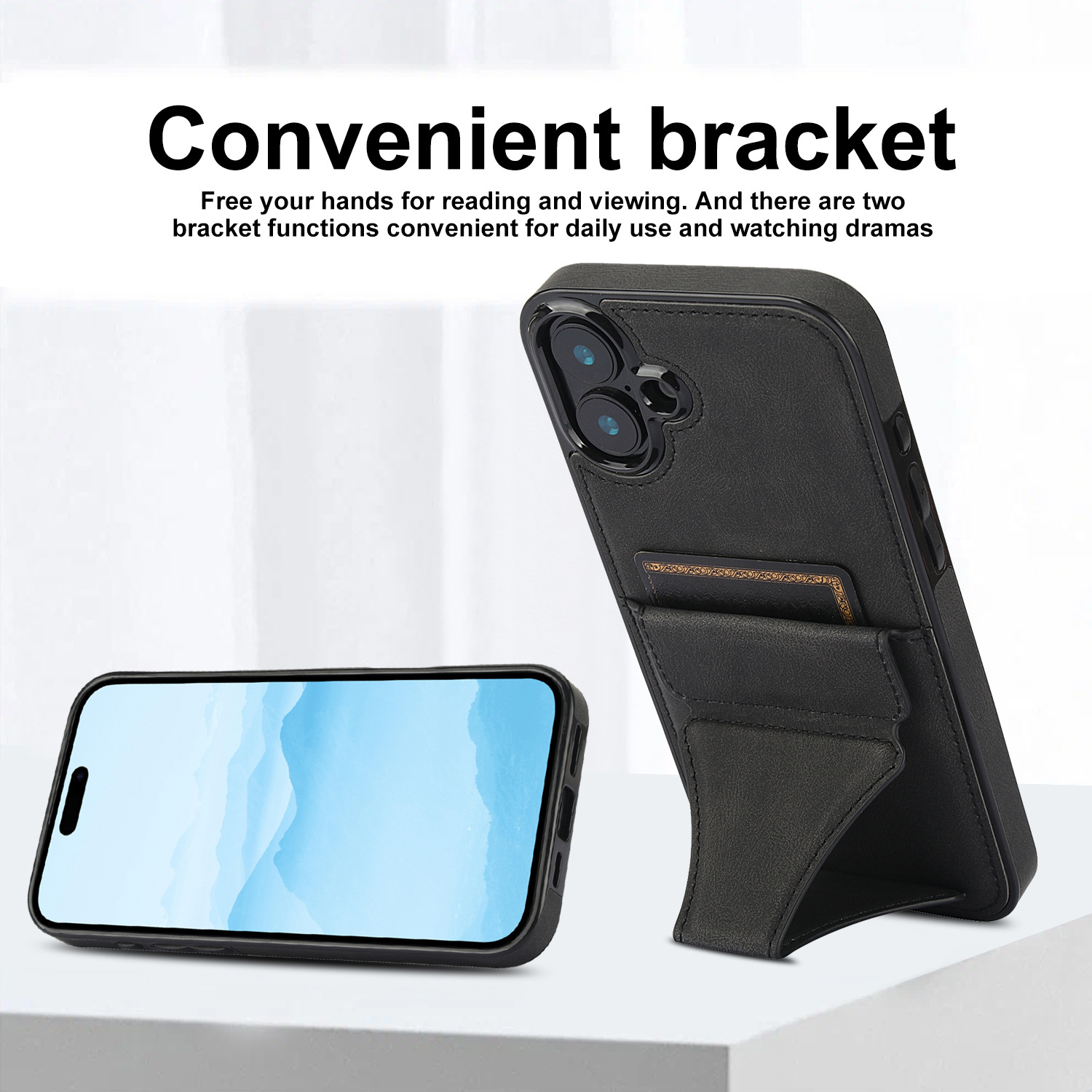 Suitable for Apple 17Promax Bracket Mobile Phone Case Samsung New S25Edge Anti-Fall Card Holder Mobile Phone