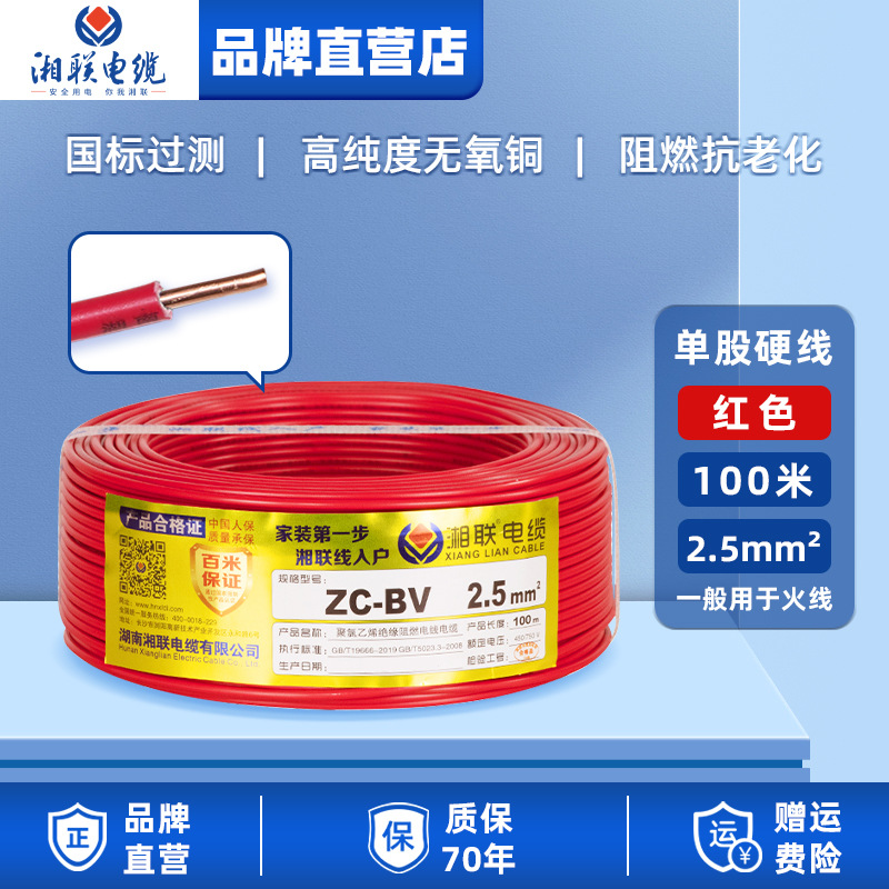 電線家庭用純銅 zc-bv 難燃性国家標準単芯銅線 1.5 2.5 4 6 10 平方シース線