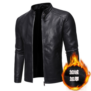 Cross-border Amazon AliExpress Leather Jacket Men's Youth Korean Slim-fit Casual Men's Leather Jacket Motorcycle Jacket