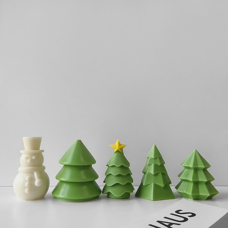 Jiahuimei árbol de Navidad aromaterapia vela molde creativo DIY árbol de Navidad pastel decoración molde de silicona