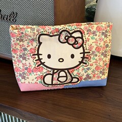 新品オリジナルキティキャット大容量ポーチ携帯用インナーバッグレディース旅行イヤホン小銭入れ