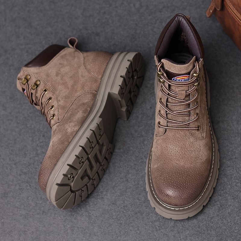 Botas Martin explosivas en vivo para hombre, pig, botas de ruibarbo de suela gruesa cómodas y transpirables, herramientas con cordones