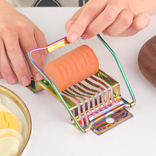 Stainless steel fancy egg cutter restaurant preserved egg slice segmentation tool household gadget fruit linear sharper