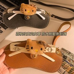 かわいいkt猫の皮のメガネの箱の携帯の女性のサングラスの包みは首を掛けて抗ストレス保護カバーの収納袋をなくします。