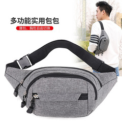 Canvas waist bag for men and women, new design crossbody outdoor mobile phone large capacity business bag, coin purse, multifunctional cashier bag