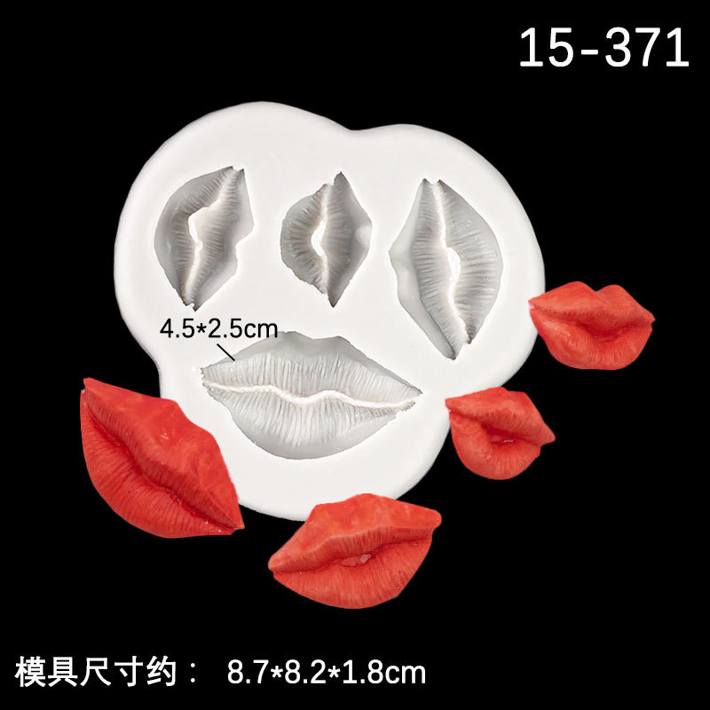Juego de labios Molde de silicona DIY horneado chocolate fondant accesorios decorativos arcilla yeso goteo hecho a mano