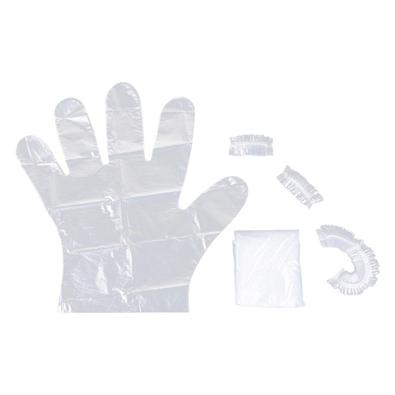 Disposable Hair Coloring Tool Four-piece Set Hair Set Oil Treatment Shawl Shower Cap Ear Cover Gloves Barber Shop Cloth