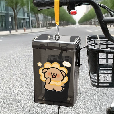 Box, Other Electric Vehicle Accessories - black-yellow-webbing-hook-floral-line-yellow-dog