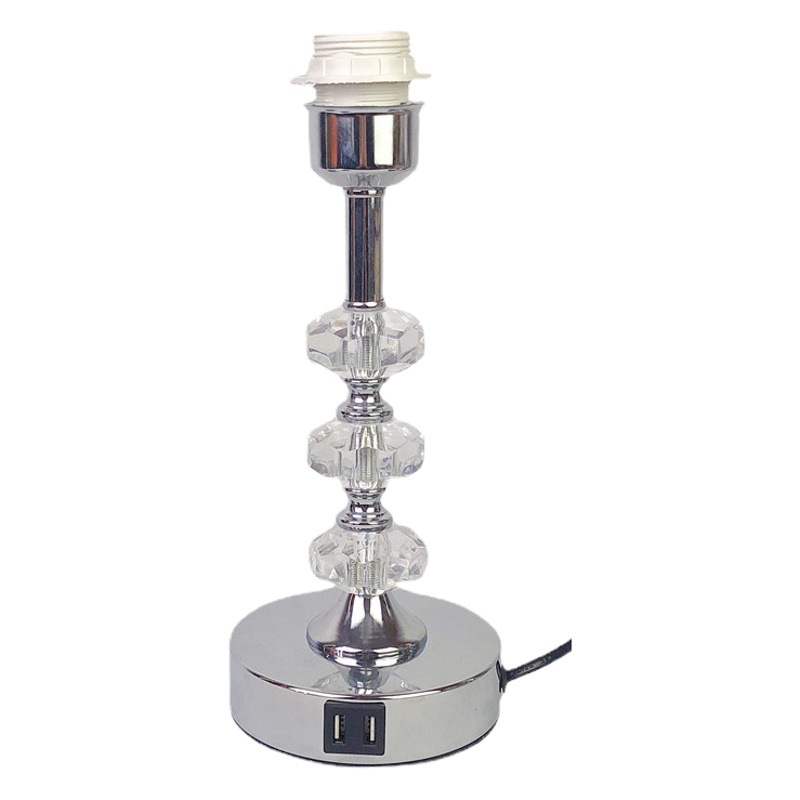 Estilo coreano retro de internet celebridad toque consagrado interfaz USB lámpara de mesa accesorios base dormitorio B & B accesorios de vidrio de metal