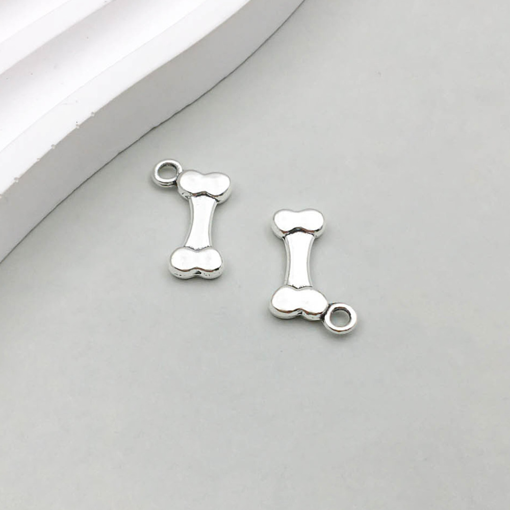고대 은색 개 뼈 1개 11*17mm-0.6g-9810