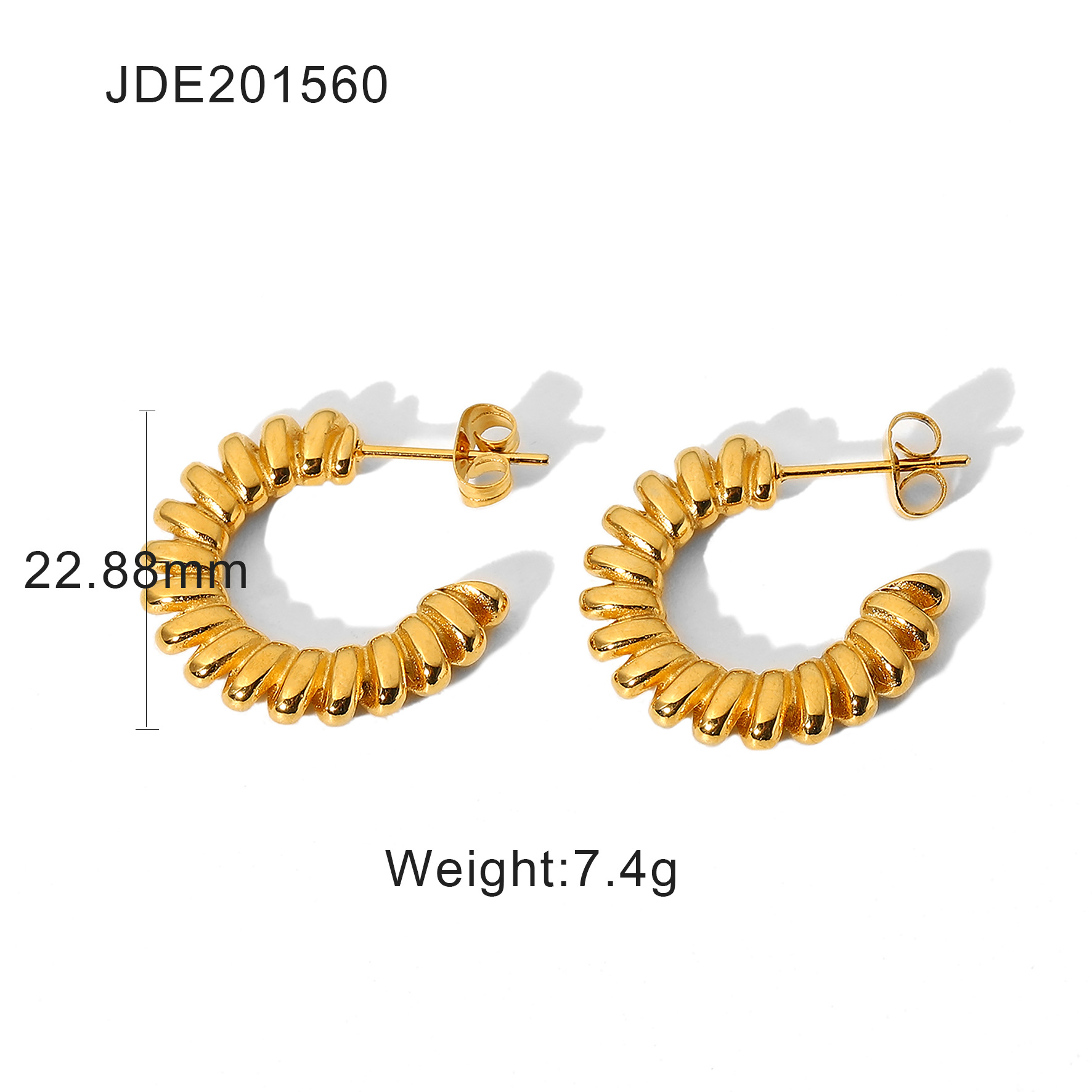 Wholesale Jewelry Spiral Twisted Stainless Steel Earrings Nihaojewelry display picture 7