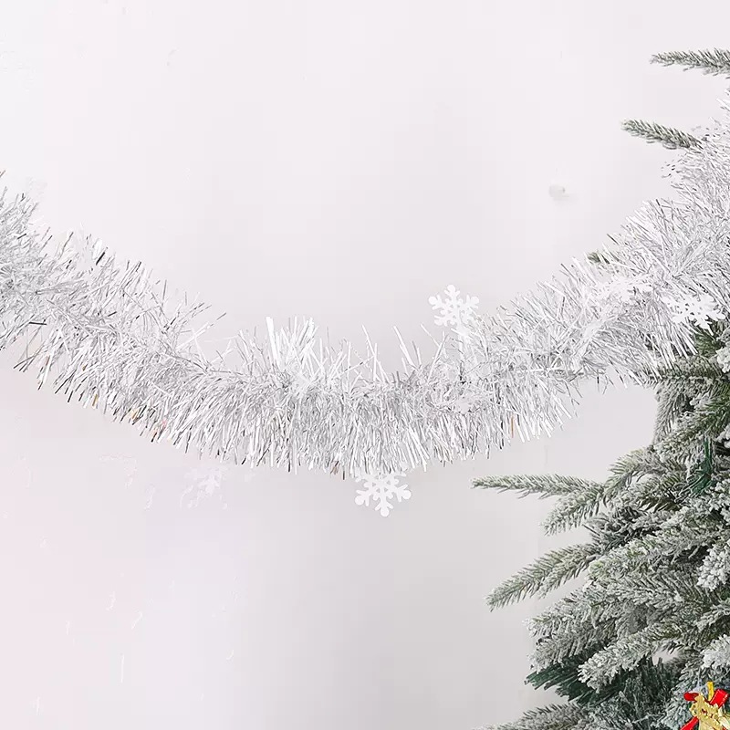 Transfronteriza decoración de Navidad copo de nieve rayas de color actividades de vacaciones centro comercial aula suministros de diseño Garland cinta de color rayas de lana