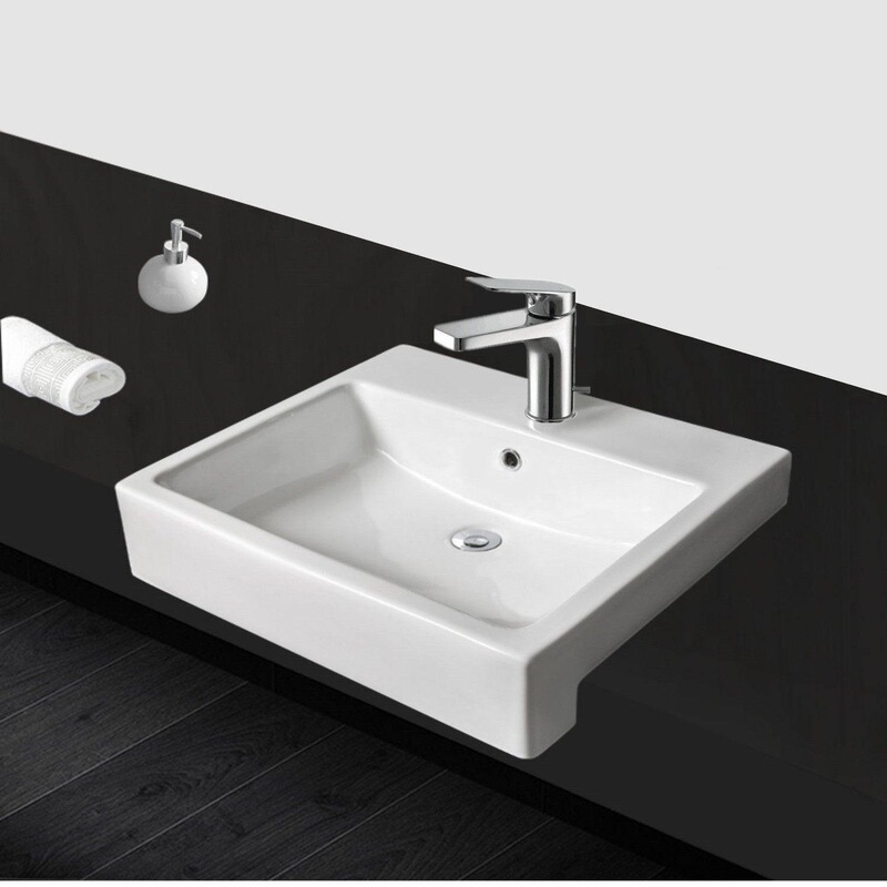 Japanese to Countertop Basin Lw717Cblw713Cb Semi-Embedded Basin Washbasin Ceramic Basin Semi-Hanging Basin