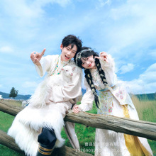 影楼新款藏服情侣拍照小清新藏袍写真西藏云南丽江旅拍摄影服装