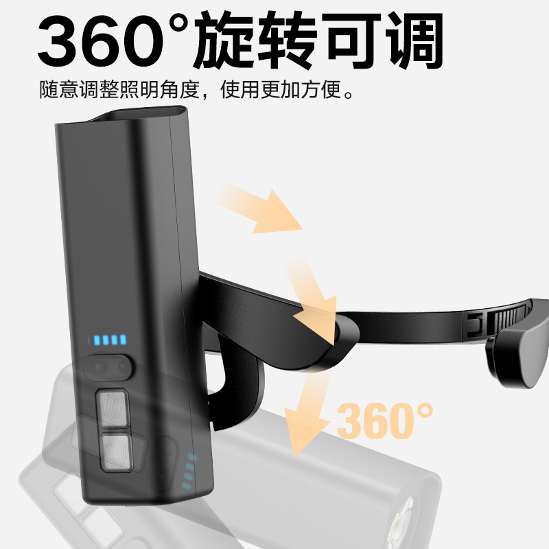 新款耳挂式头灯USB充电感应强光照明工作灯钓鱼灯侧挂跑步头戴灯|undefined