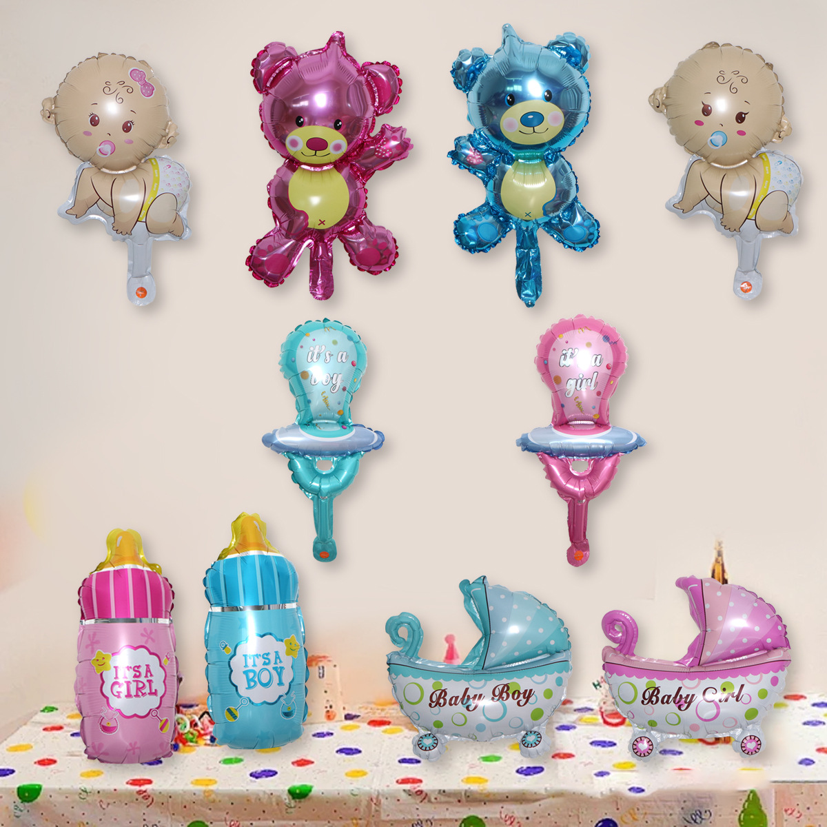 Mini globo de película de aluminio de dibujos animados transfronterizos, cumpleaños del bebé, fiesta de luna llena, decoración de la escena, accesorios fotográficos, globos