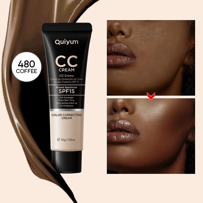 Солнцезащитный крем CC (Quiyum) 30 мл SPF15, выравнивающая тонкая основа с легким оттенком, несколько оттенков
