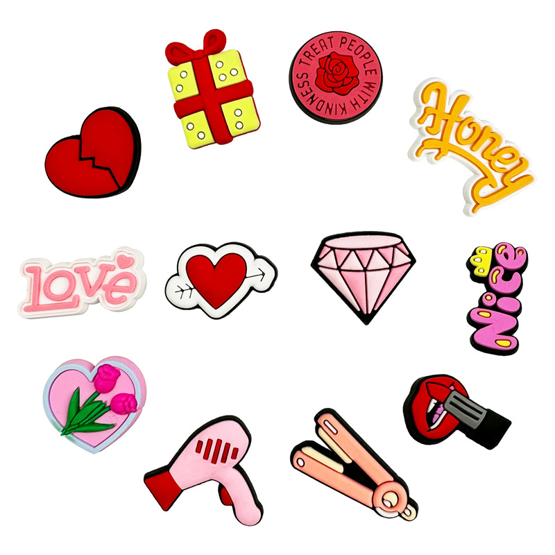 Cross-border Hot Lovers PVC Soft Rubber Series Hole Shoes Shoes Flower Decorative Accessories DIY Accessories Shoes Flower Shoe Buckle