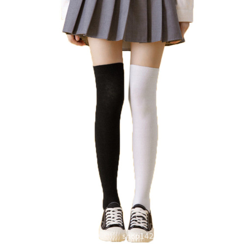 200 stitches versatile foreign trade wholesale cotton socks ins student long socks autumn and winter calf socks jk slim leg socks pressure over the knee