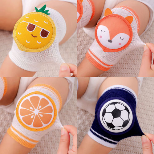 Children's knee pads, summer mesh breathable, infant and toddler anti-fall, infant and toddler baby crawling mid-tube knee pads
