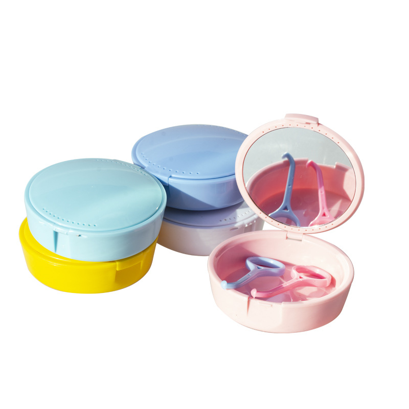 Caja de dentadura dental Caja de soporte de medio puerto Caja de almacenamiento Caja de dentadura Caja de dentadura Sacrificador de soporte dental con gancho invisible