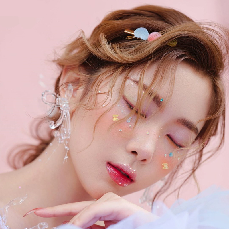 Diamante Perla hueco metal mariposa cara decoración parche de maquillaje Accesorios de chapa de la cara nupcial maquillaje de ojos brillante lágrima de diamante