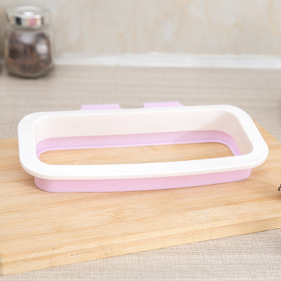 Colgando puerta de la cocina gabinete trasero titular de la bolsa de basura con anti-caída hebilla bolsa de basura rack de almacenamiento