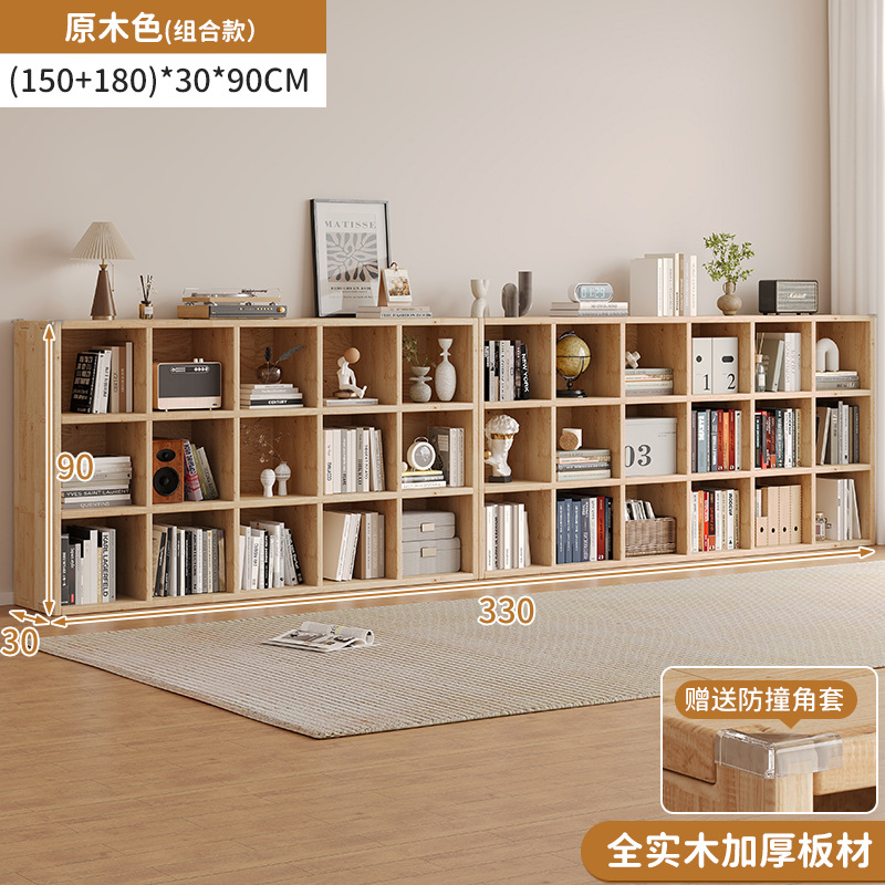 Estante de libros doméstico estante de libros pintados área de lectura moderna estante de almacenamiento de suelo simple sala de estar contra la pared Gabinete de exhibición de madera de pino Dog