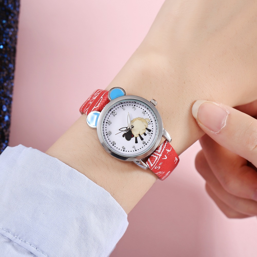 Dibujos animados para Niños orejas de gato reloj estudiantes de primaria reloj de cuarzo niños y niñas reloj lindo reloj casual fabricantes enviar en nombre