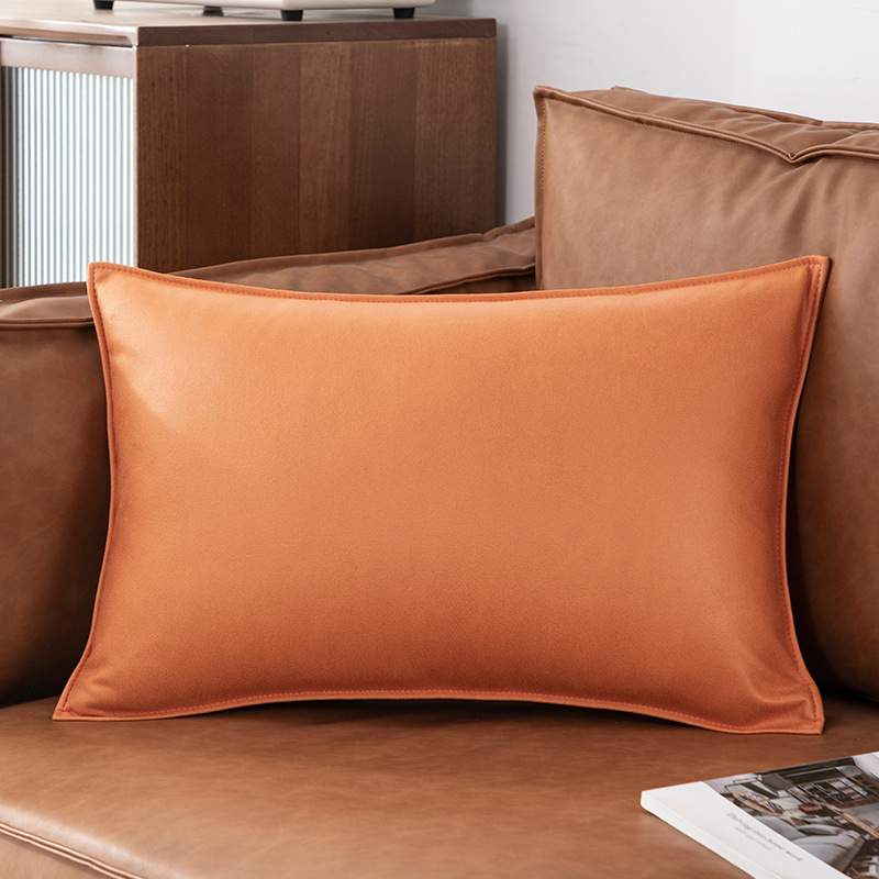 Rectangular Technology Cloth Pillow Cushion Sofa Living Room High-End Orange Pillow Case Pillow Bedside Long Pillow