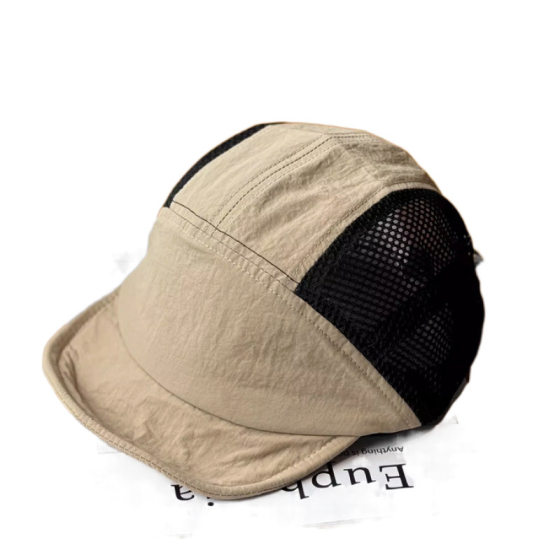 Summer Half-mesh Breathable Tooling Soft Rim Five-piece Cap Men's and Women's Outdoor Camping Sunshade Quick-drying Overturned Baseball Cap