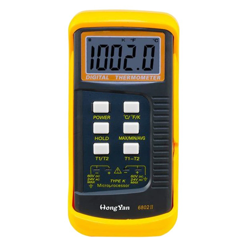 Температурный зажим Двухканальный термометр контактный промышленный термометр 6802II Двухканальный термопара типа K