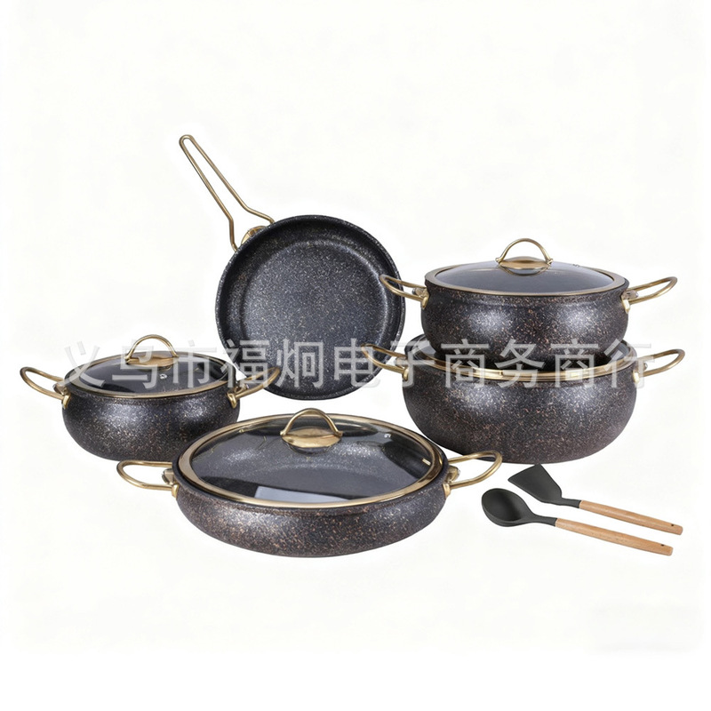 Foreign Trade Turkish Style Pot Set Kitchen Utensils Granite Granite Nonstick Casserole