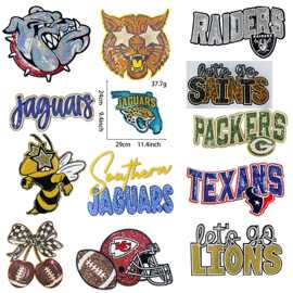 橄榄球刺绣布贴 突袭者 / 圣徒 / 包装工等多队 刺绣补丁烫印补丁