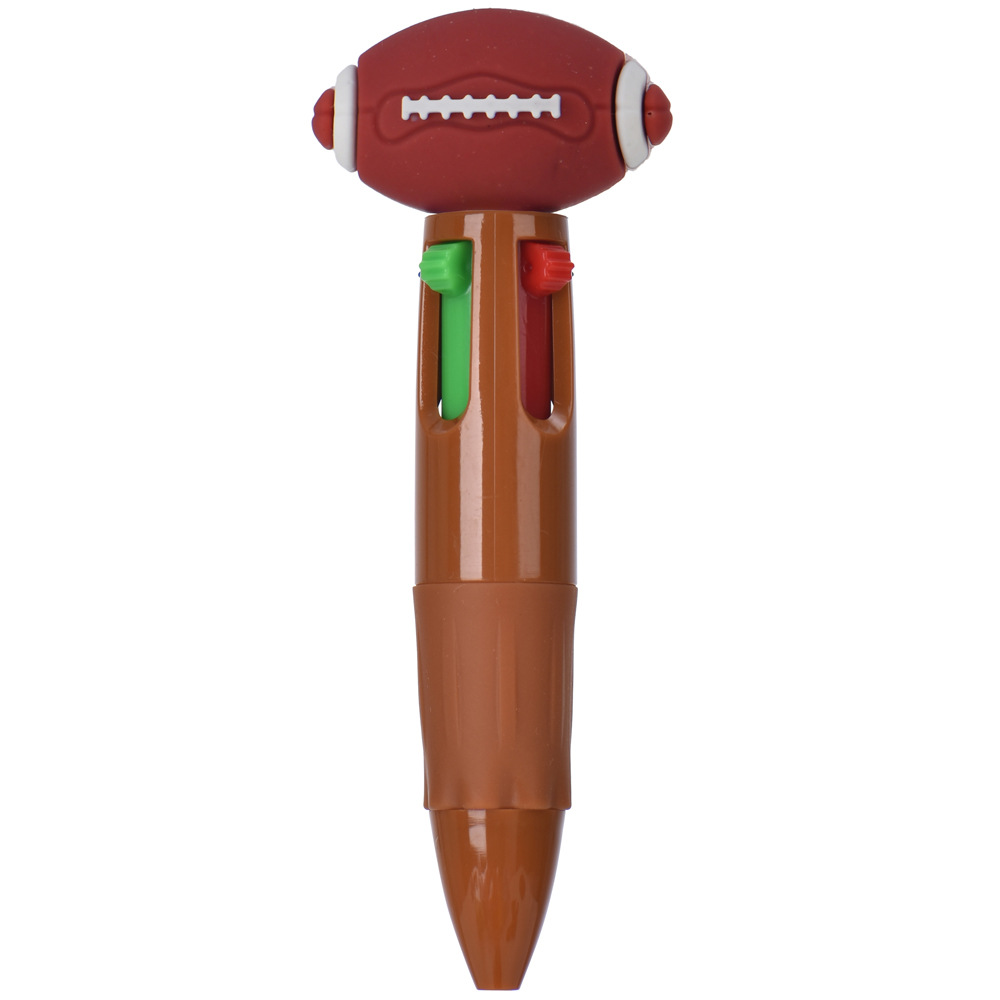 Transfronterizos para bonitos bolígrafos de fútbol, baloncesto, rugby, bolígrafos multicolores de dibujos animados de cuatro colores