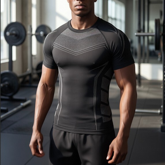 Youngla American-Style Summer New Men's Tight-Fitting T-Shirt Jogger Sports Fitness Running Training Quick-Drying Short-Sleeved Shirt