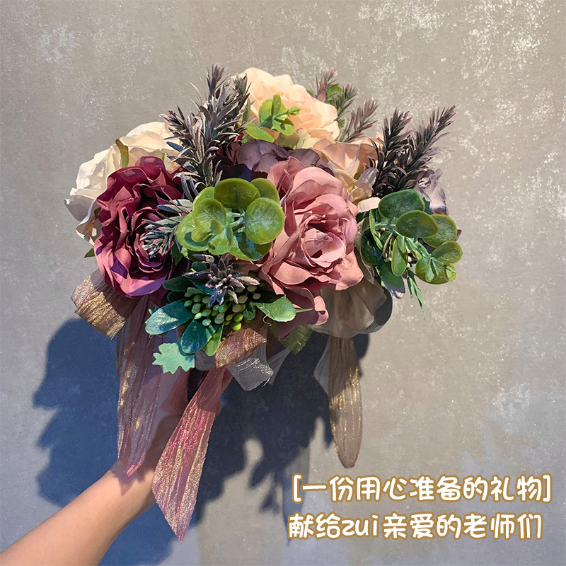 教师节礼物创意幼儿园送老师永生玫瑰花花束花笔2025年新款|undefined
